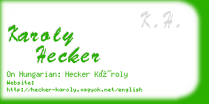 karoly hecker business card